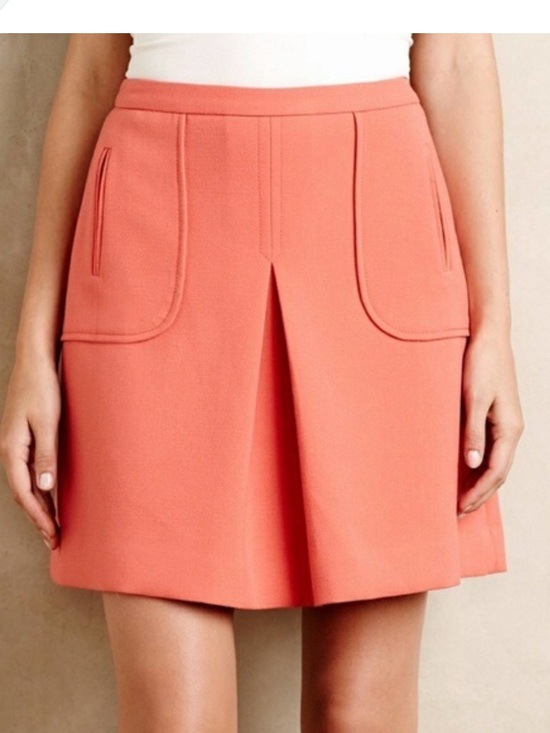 Maeve Dresses & Skirts - Maeve Anthropologie Coral Cheri Pink Tailored Skirt Lined Size 10